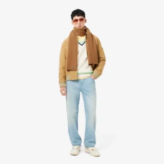 Unisex ribbet ullskjerf