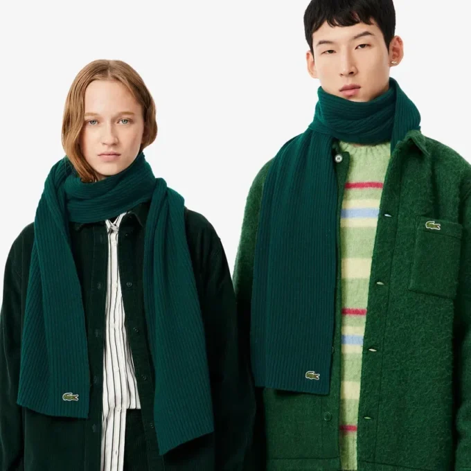 Unisex ribbet ullskjerf