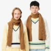 Unisex ribbet ullskjerf
