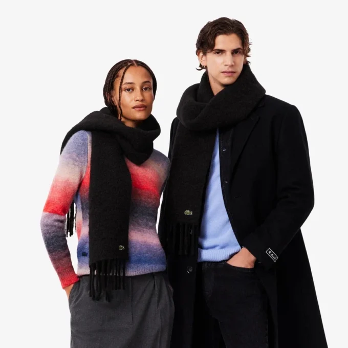 Unisex skjerf i alpakkaull med frynser