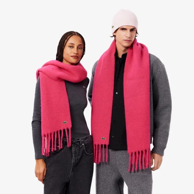 Unisex skjerf i alpakkaull med frynser