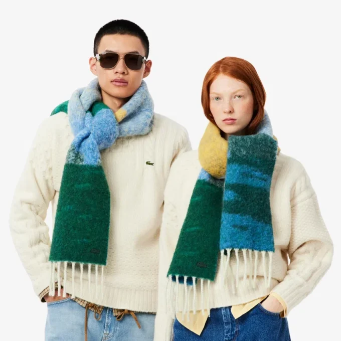 Unisex skjerf i alpakkaull med landskapsmotiv