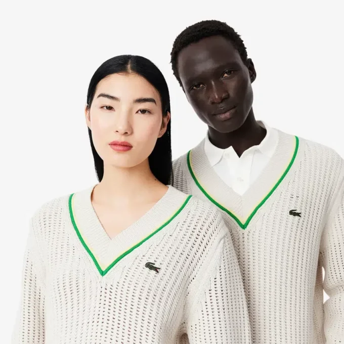 Unisex V-hals stripete Tennis-tøje
