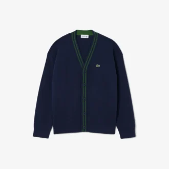 V-hals-cardigan i bomull og ull for gutter
