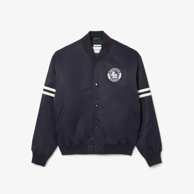 Vannavvisende bomberjakke for menn med brodert logo