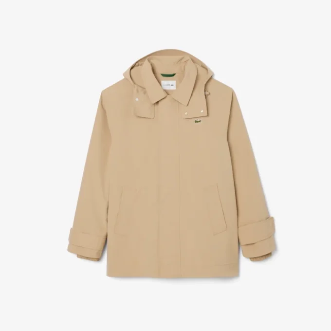 Vannavvisende parkas med hette i mellomlengde for menn
