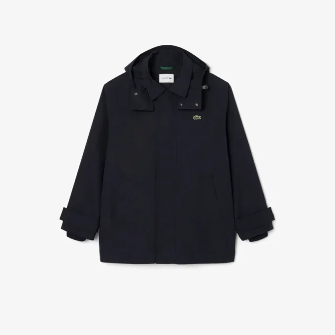 Vannavvisende parkas med hette i mellomlengde for menn