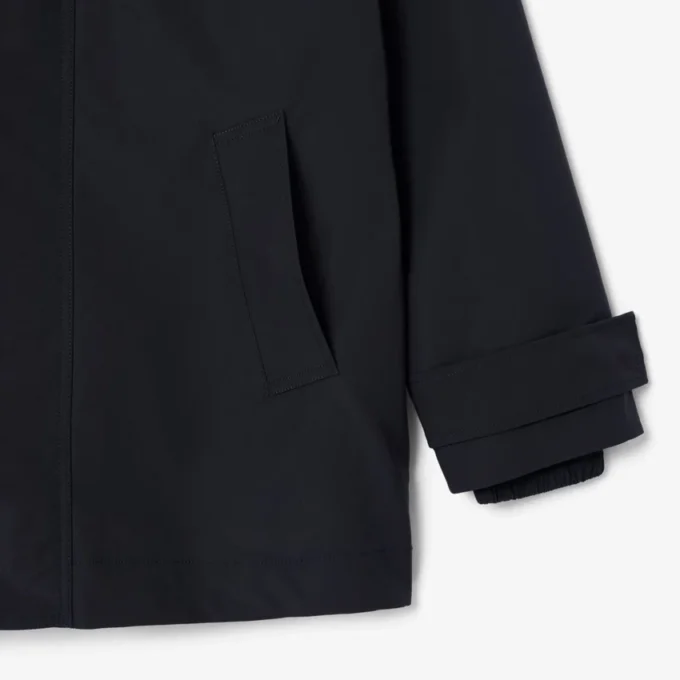 Vannavvisende parkas med hette i mellomlengde for menn
