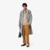 Vannavvisende rutete trenchcoat for menn