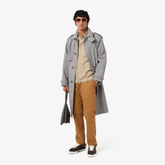 Vannavvisende rutete trenchcoat for menn