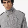 Vannavvisende rutete trenchcoat for menn