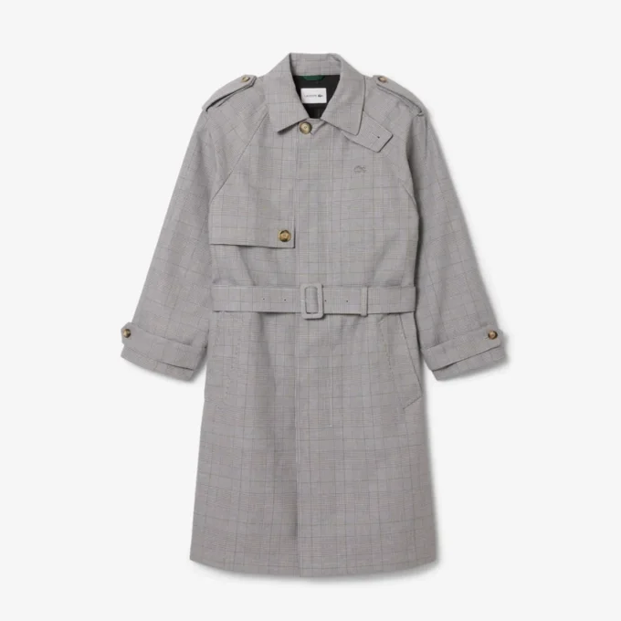 Vannavvisende rutete trenchcoat for menn