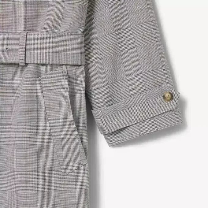 Vannavvisende rutete trenchcoat for menn