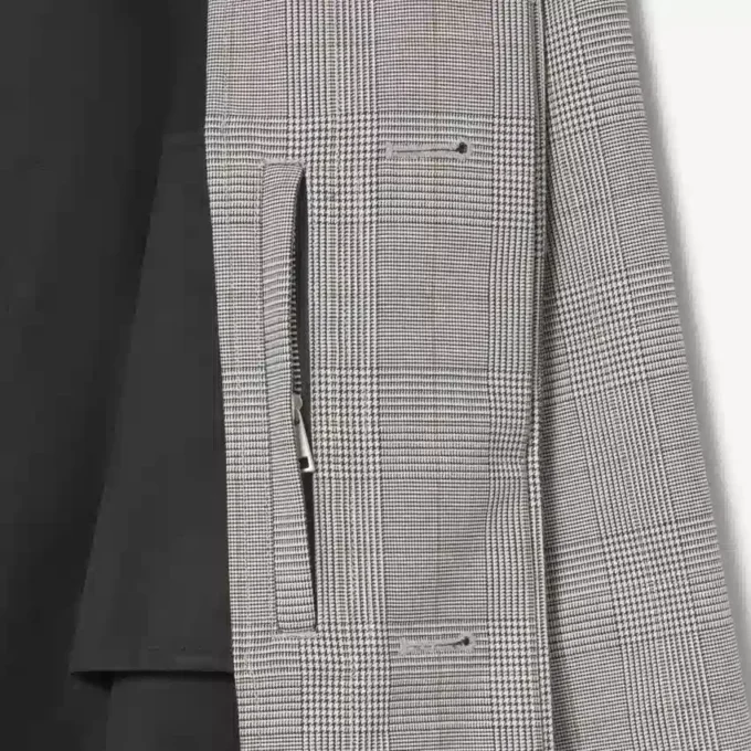 Vannavvisende rutete trenchcoat for menn