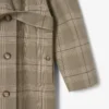 Vannavvisende rutete wrap-frakk for kvinner