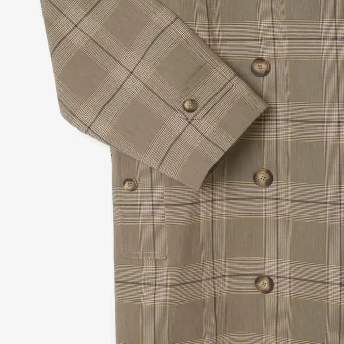 Vannavvisende rutete wrap-frakk for kvinner