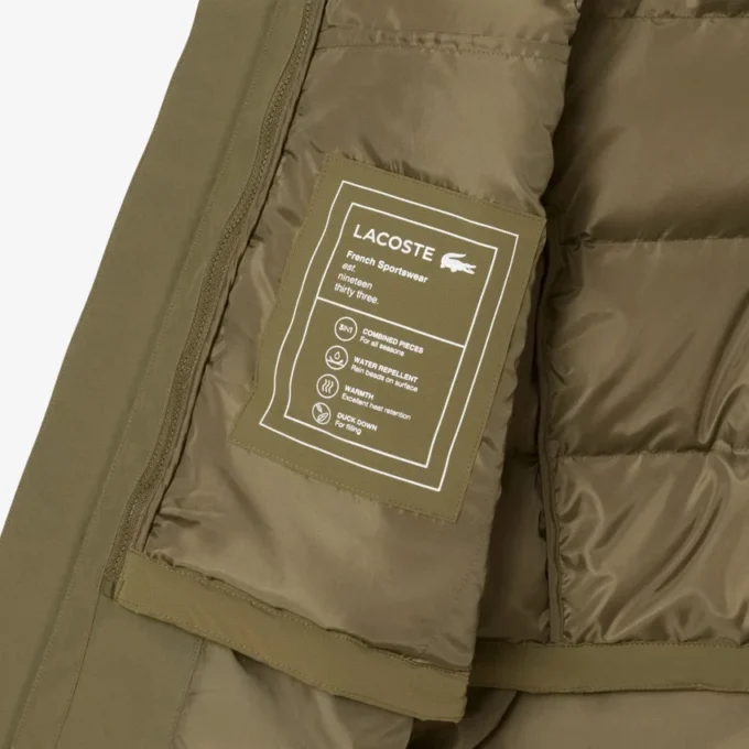 Vannavvisende, vattert 3-i-1-parkas for menn