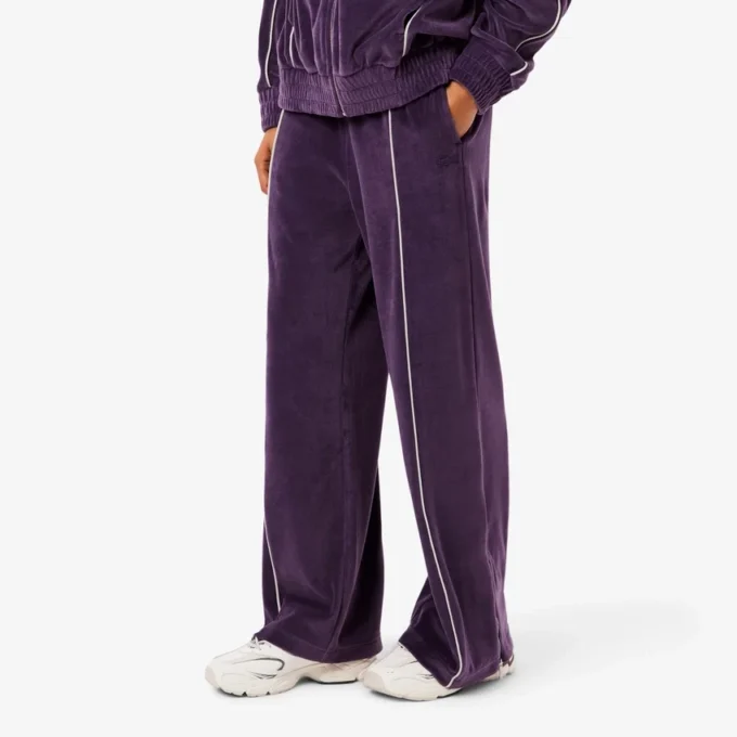 Velour-joggebukse med dekorative detaljer for kvinner