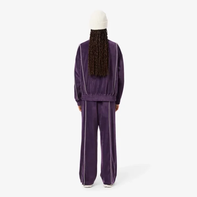 Velour-joggebukse med dekorative detaljer for kvinner