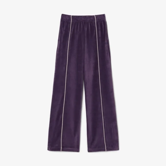 Velour-joggebukse med dekorative detaljer for kvinner
