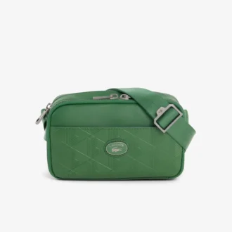 Vertikal skinnveske med monogram