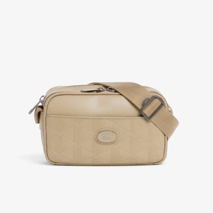 Vertikal skinnveske med monogram