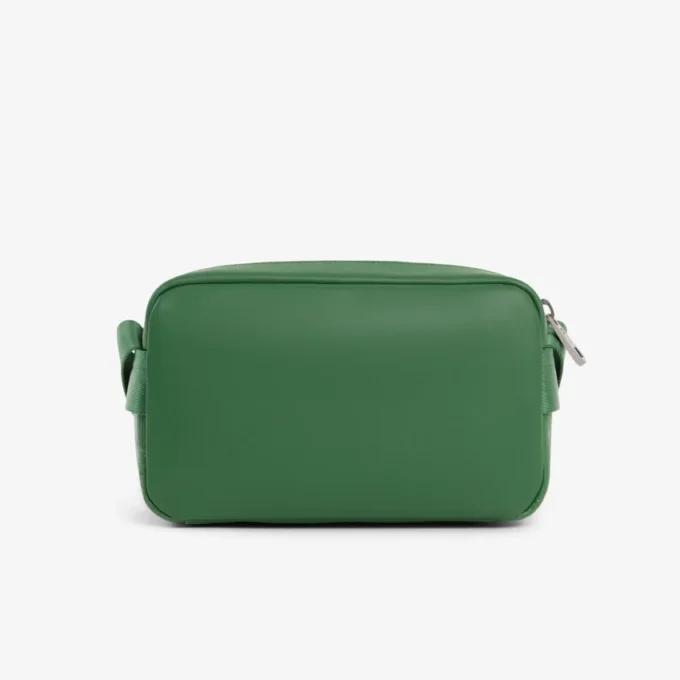 Vertikal skinnveske med monogram